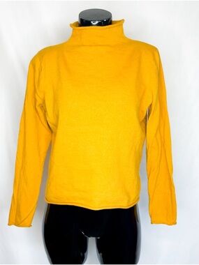 Nicole Miller Merino Wool Turtleneck Mustard Yellow XL